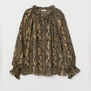 H&M Snake print Blouse with Ties